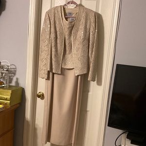 R&M Richards formal sequin and lace top dress with jacket